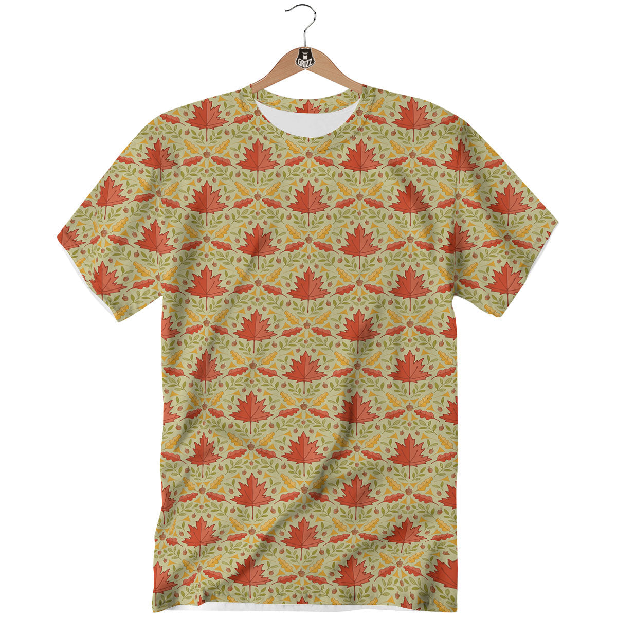 Maple Leaves Print Pattern T-Shirt-grizzshop