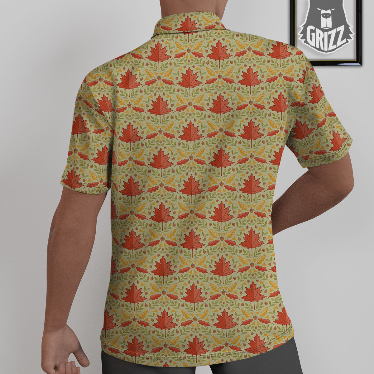 Maple Leaves Print Pattern Untucked Shirts-grizzshop