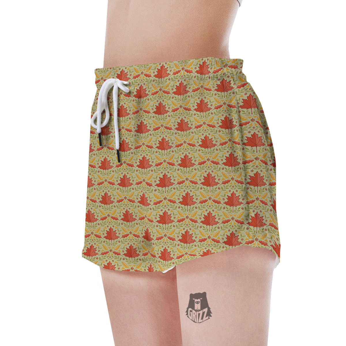 Maple Leaves Print Pattern Women's Shorts-grizzshop