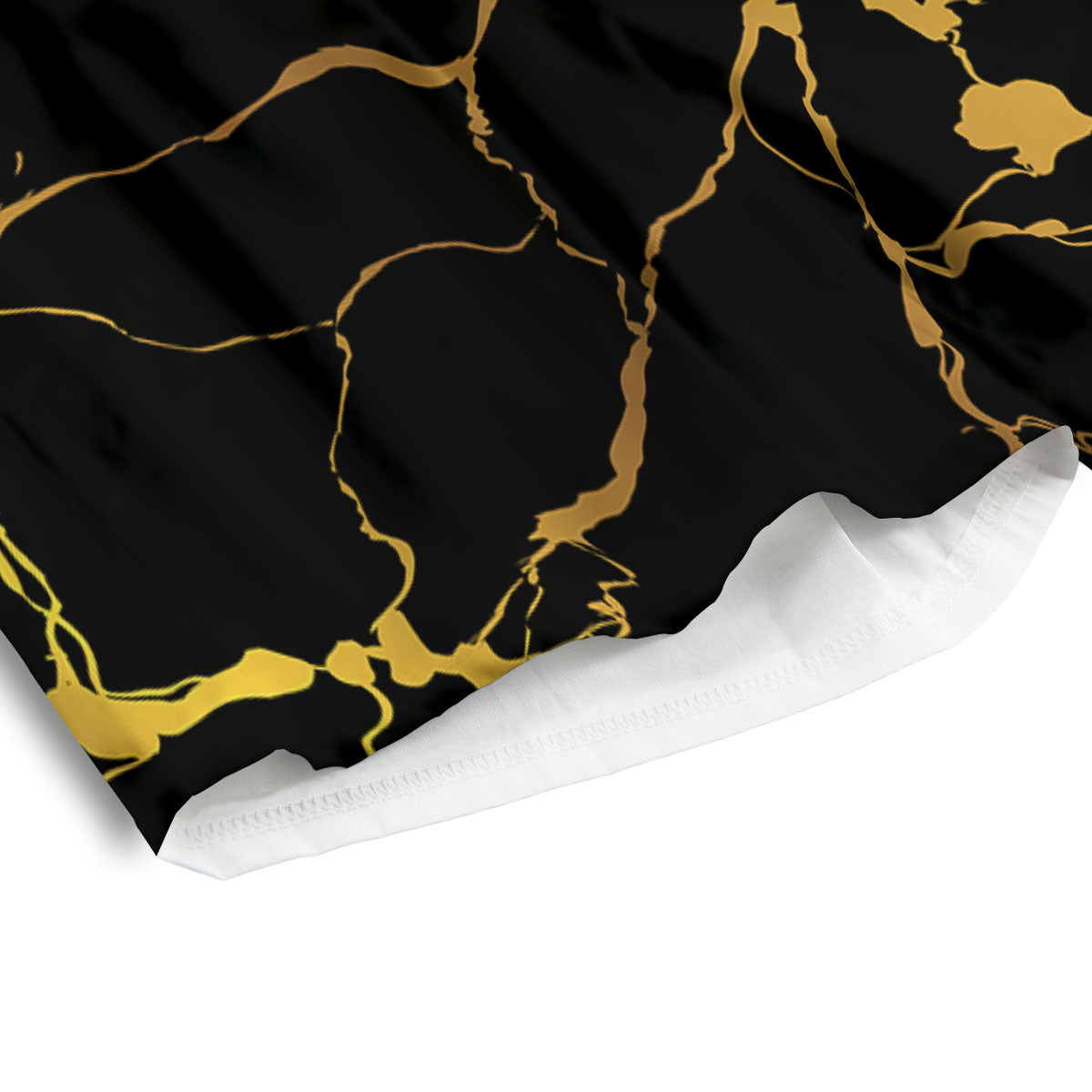 Marble Black Gold Print Men's Athletic Shorts