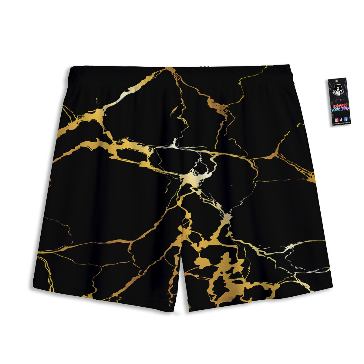 Moving Optical Illusion Green Shapes Mesh Shorts