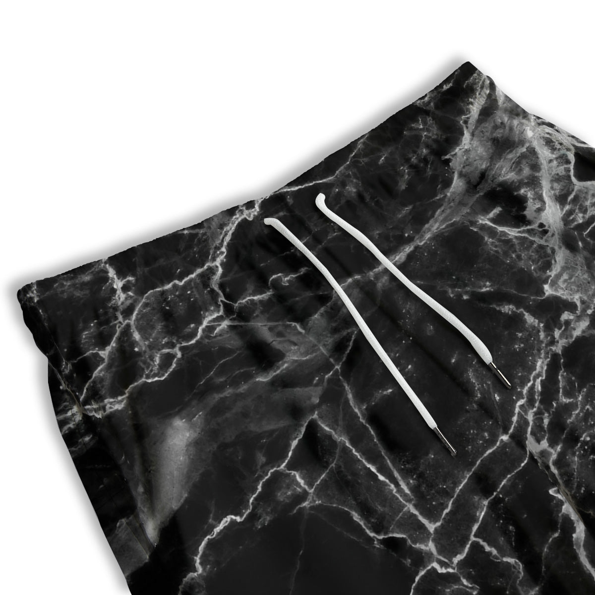 Marble Black Grey Print Men's Athletic Shorts