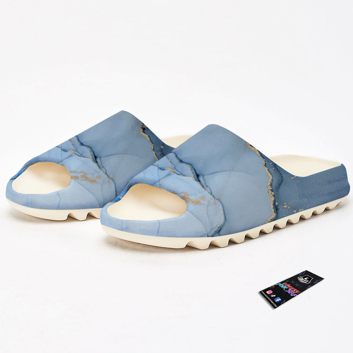 Marble Blue Print Sandals-grizzshop
