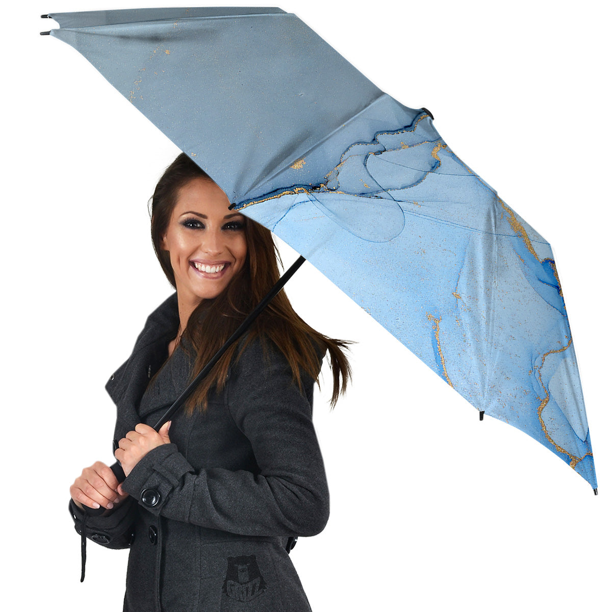 Marble Blue Print Umbrella-grizzshop