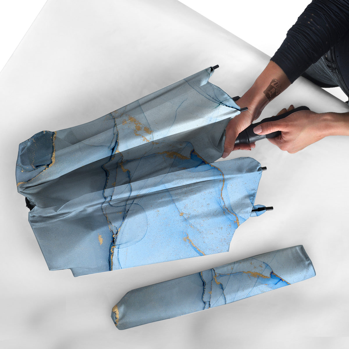 Marble Blue Print Umbrella-grizzshop