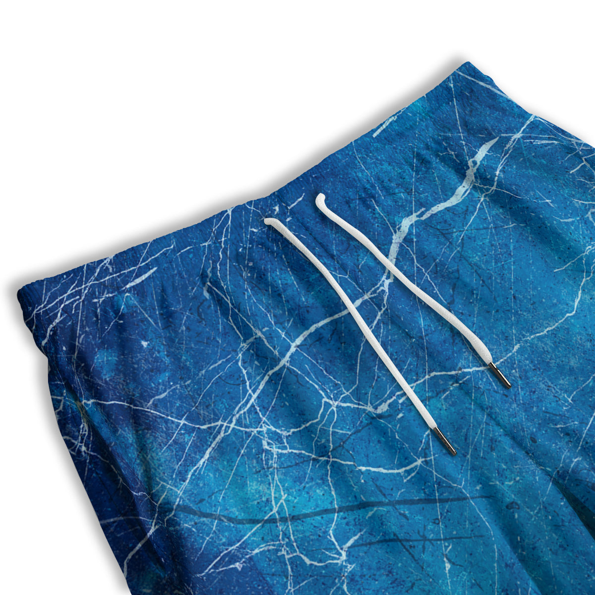 Marble Blue Sapphire Print Men's Athletic Shorts