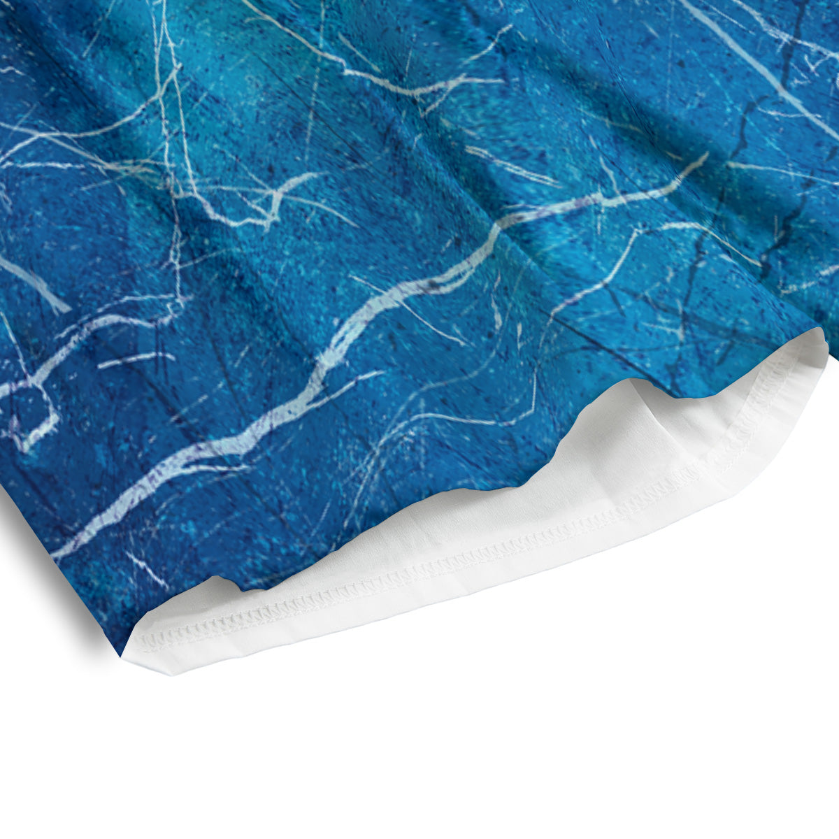 Marble Blue Sapphire Print Men's Athletic Shorts