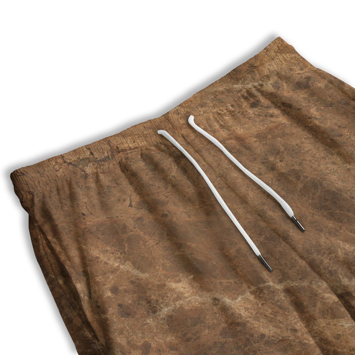 Marble Brown Beige Print Men's Athletic Shorts