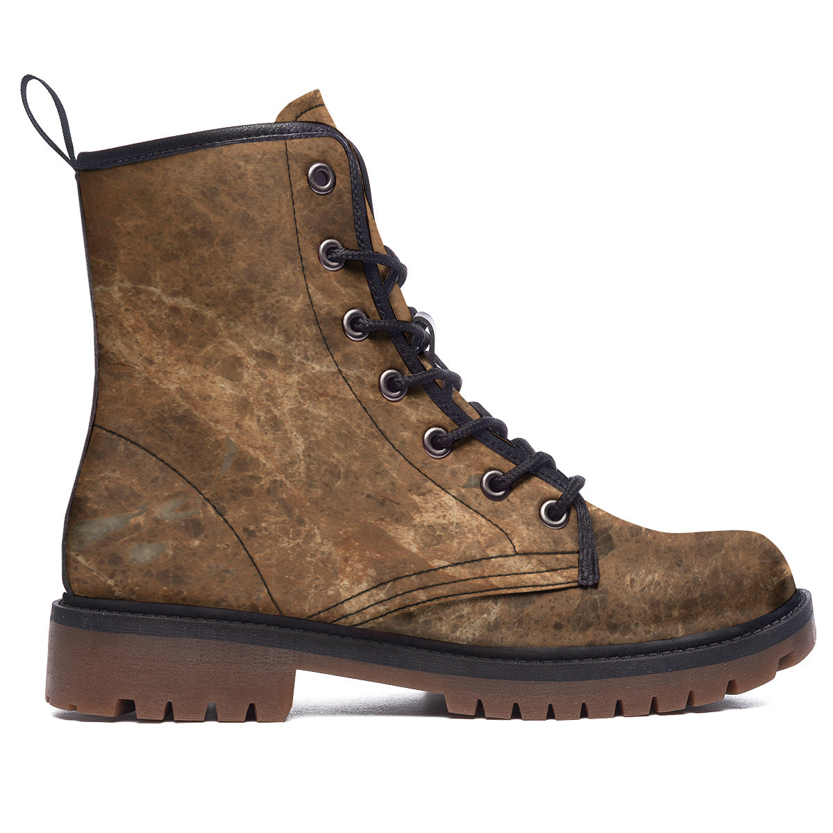 Marble Brown Beige Print Work Boots-grizzshop