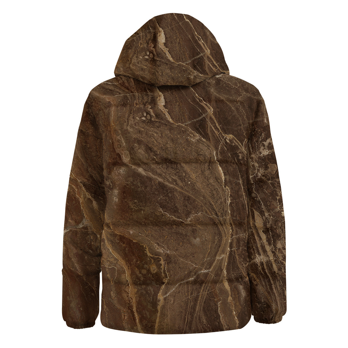 Marble Brown Print Down Jacket-grizzshop