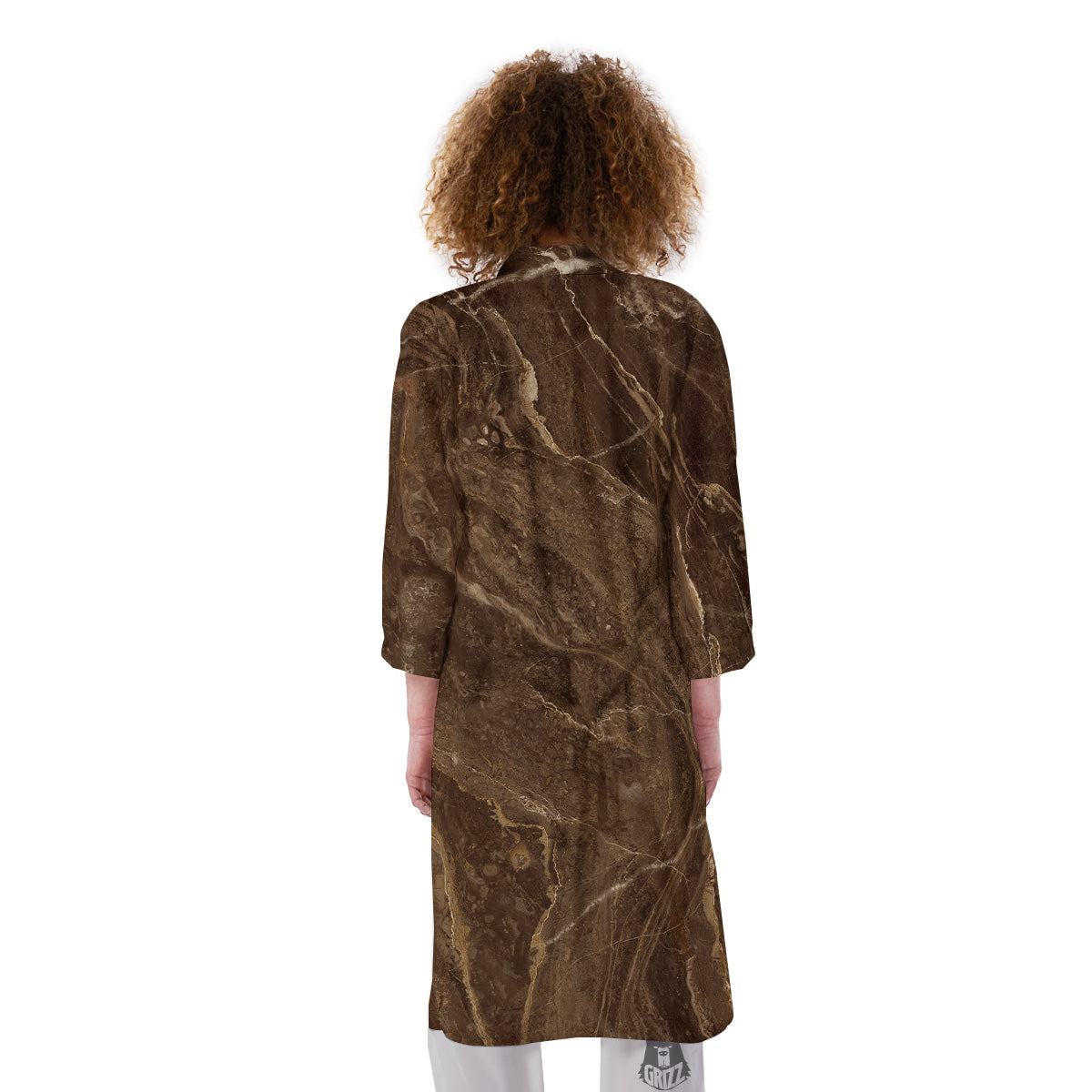 Marble Brown Print Kimono-grizzshop