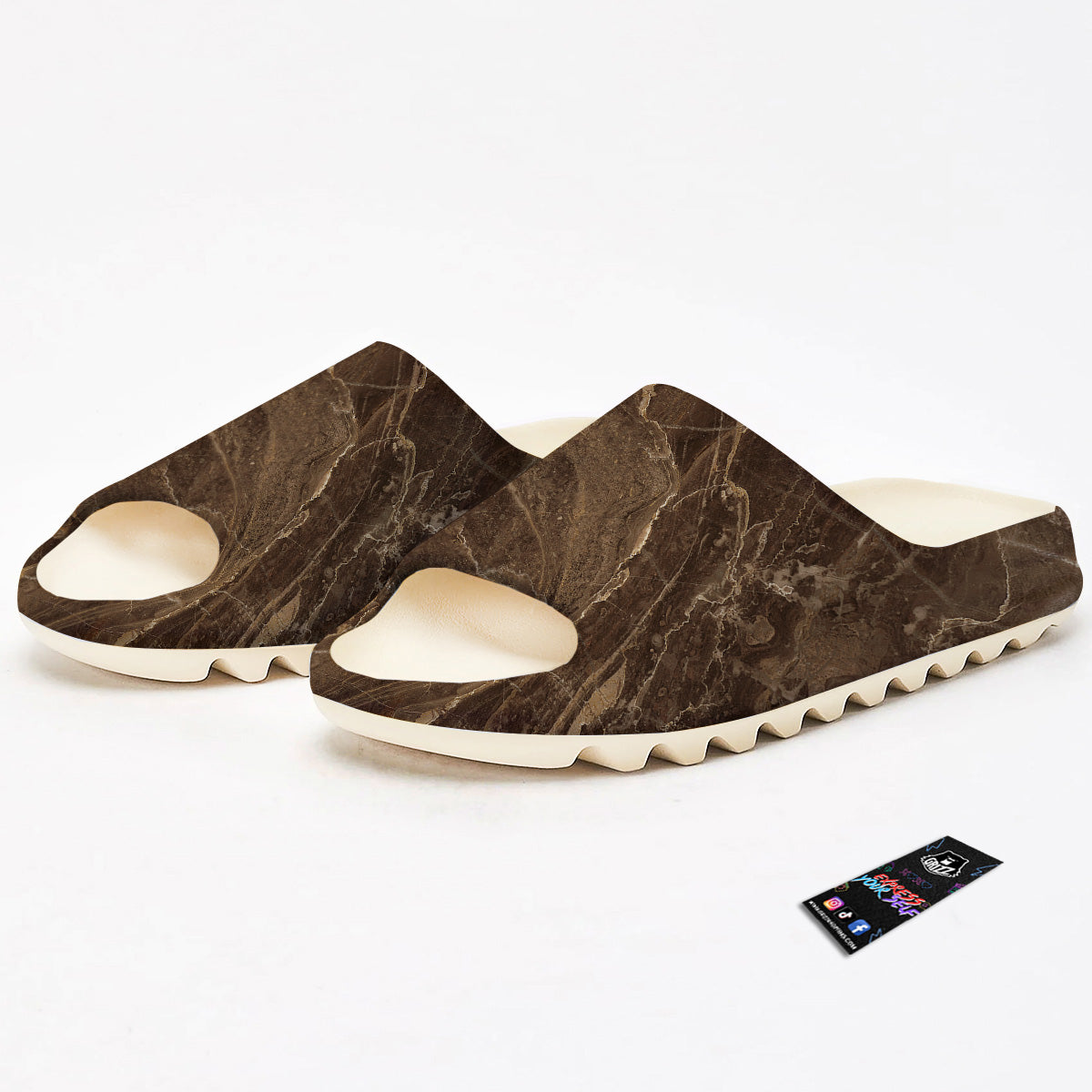 Marble Brown Print Sandals-grizzshop