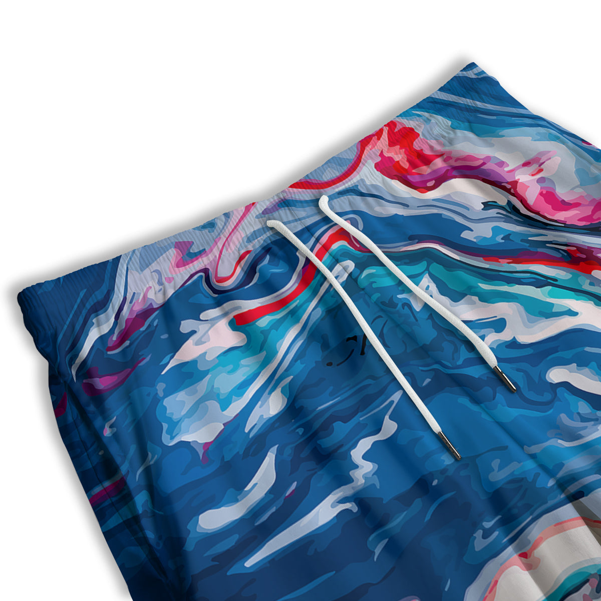 Marble Cartoon Texture Red Blue Print Men's Athletic Shorts