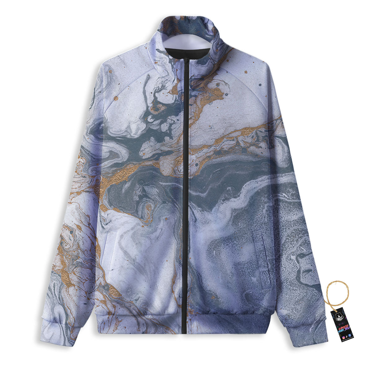 Marble Grey Bronze Print Track Jacket-grizzshop
