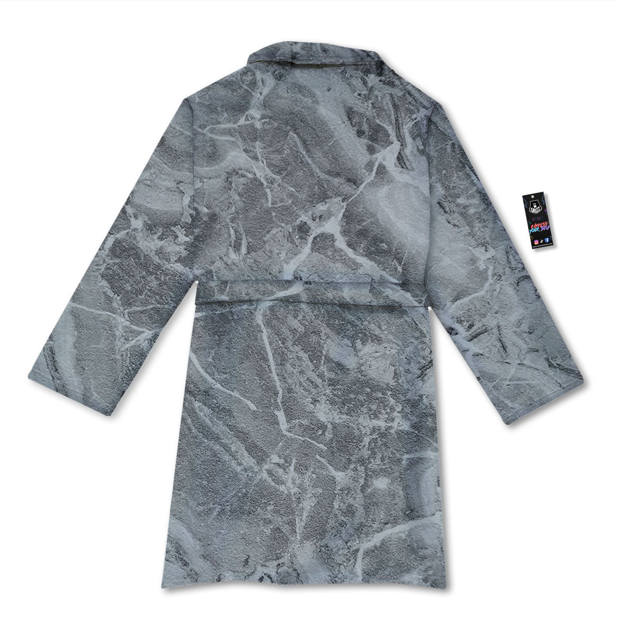 Marble Grey Print Bathrobe-grizzshop
