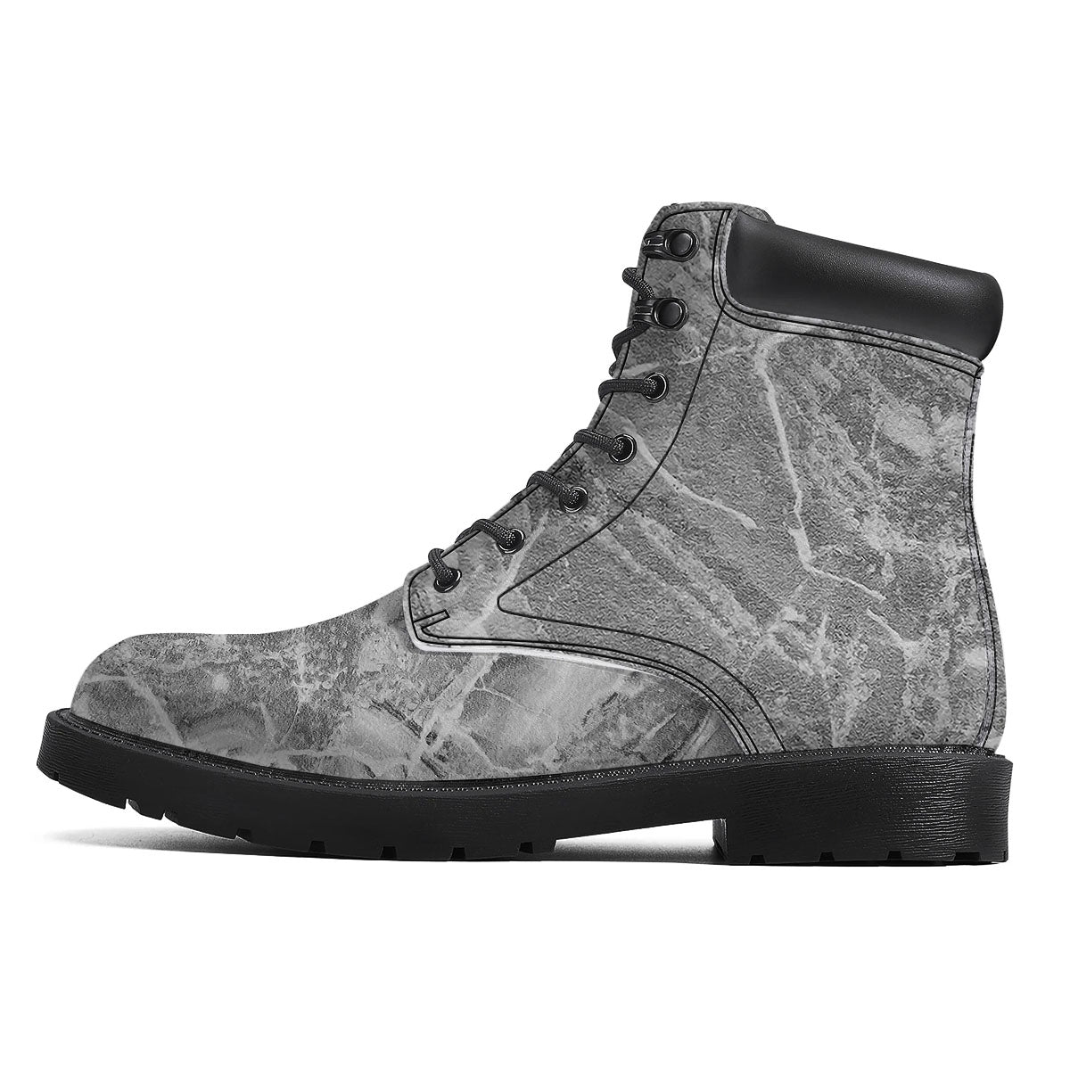 Marble Grey Print Boots-grizzshop