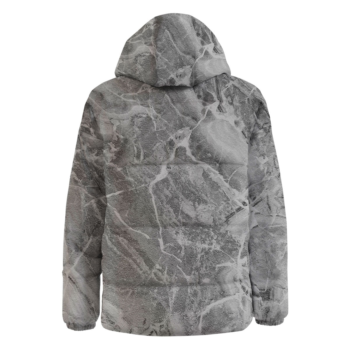 Marble Grey Print Down Jacket-grizzshop