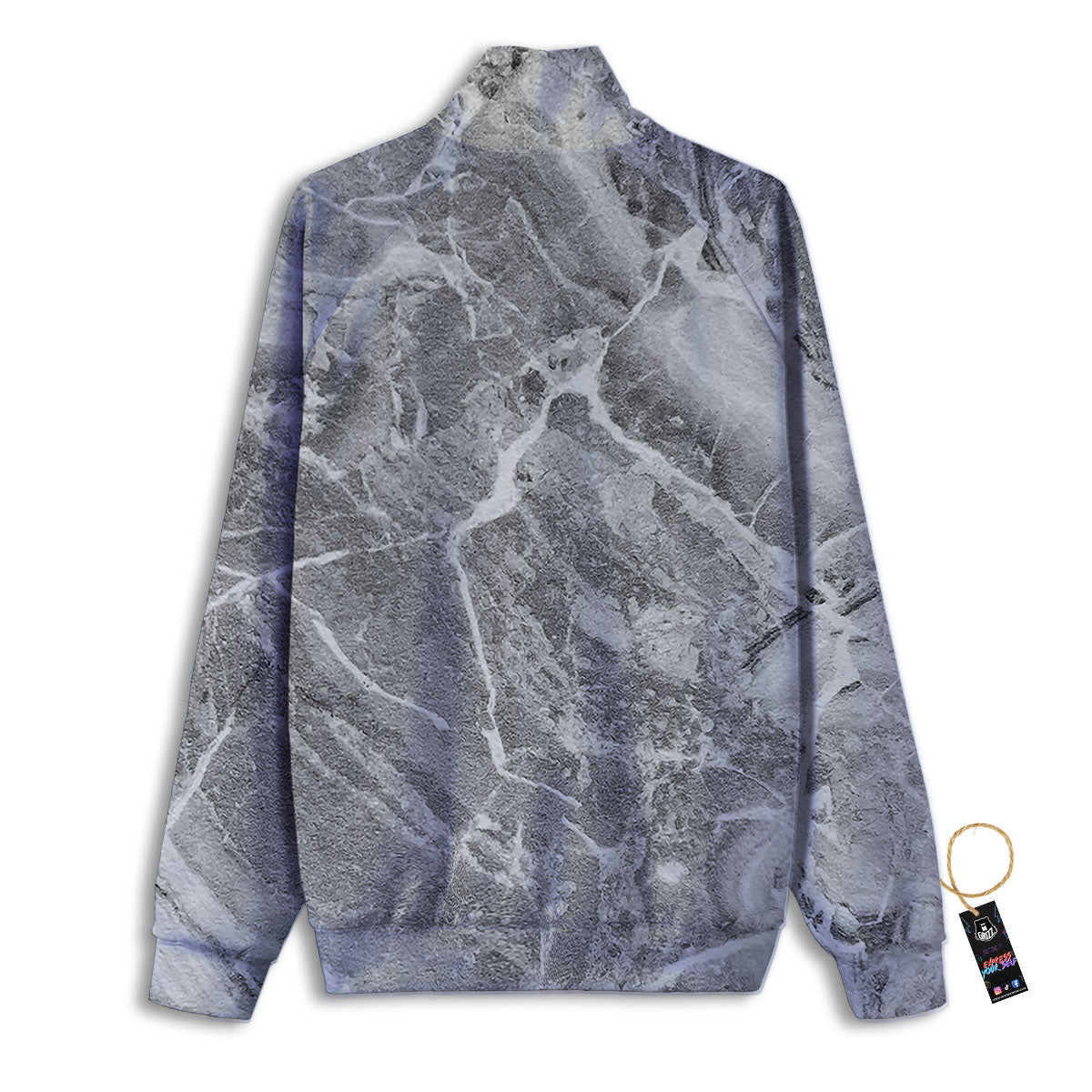 Marble Grey Print Track Jacket-grizzshop