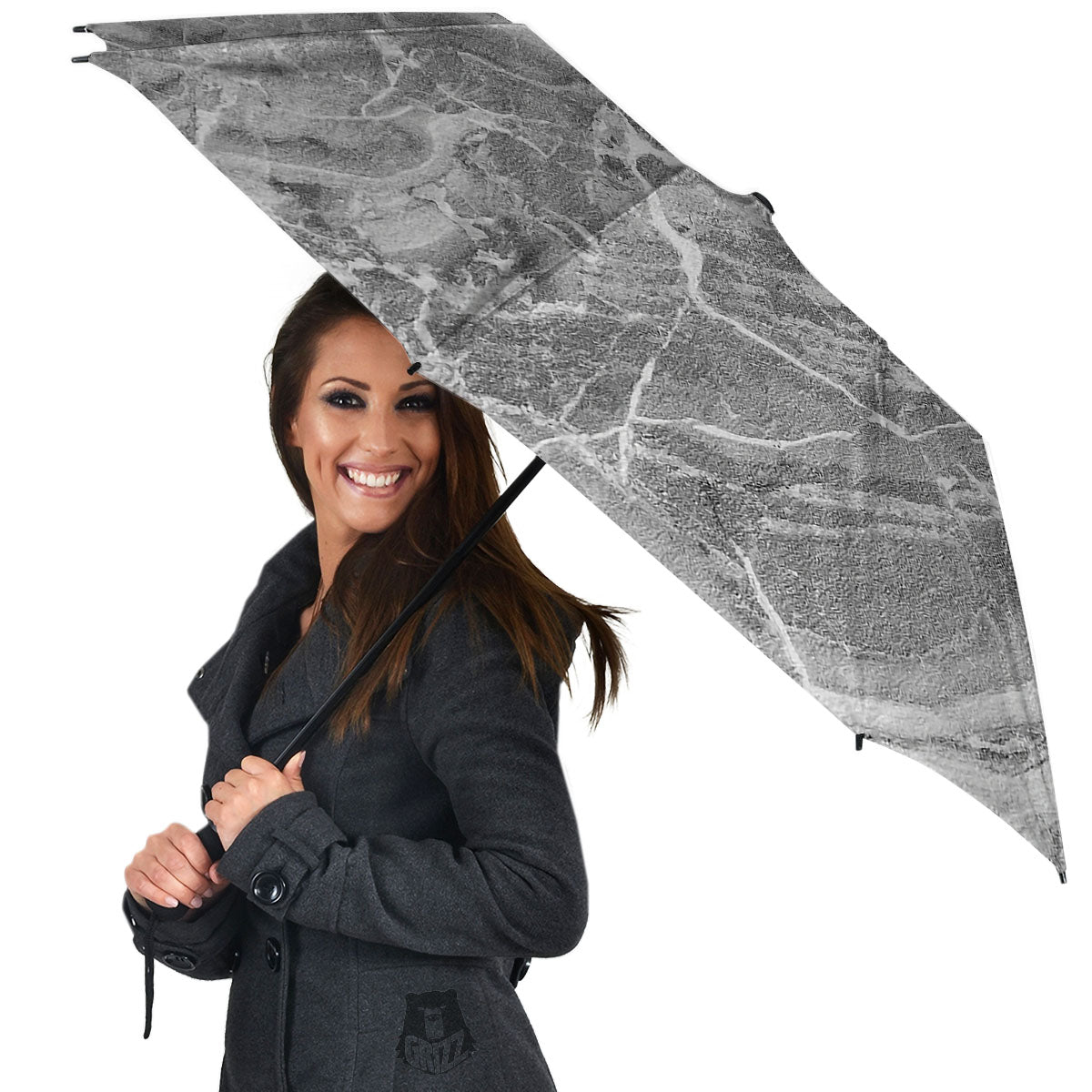 Marble Grey Print Umbrella-grizzshop