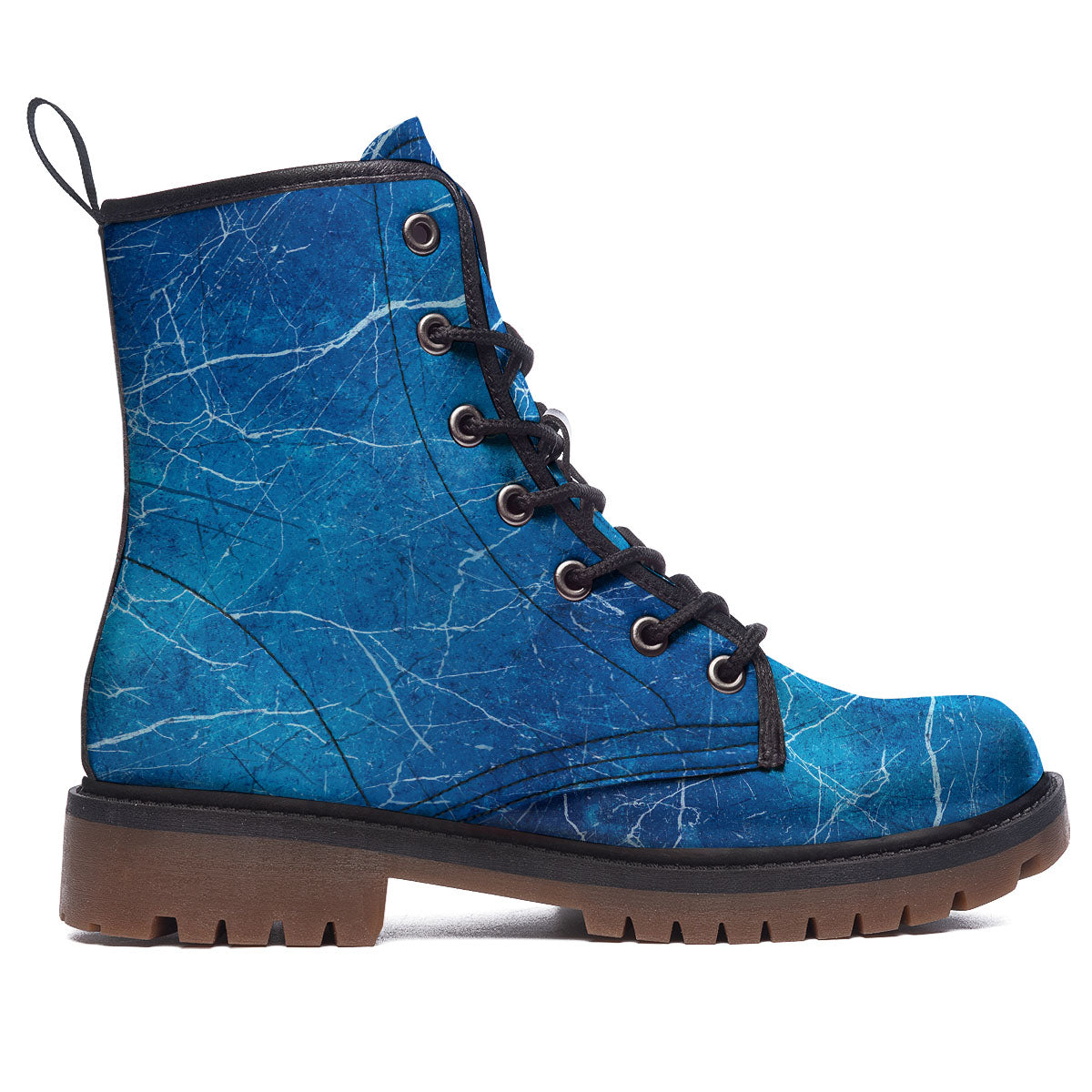 Marble Ice Blue Print Work Boots-grizzshop