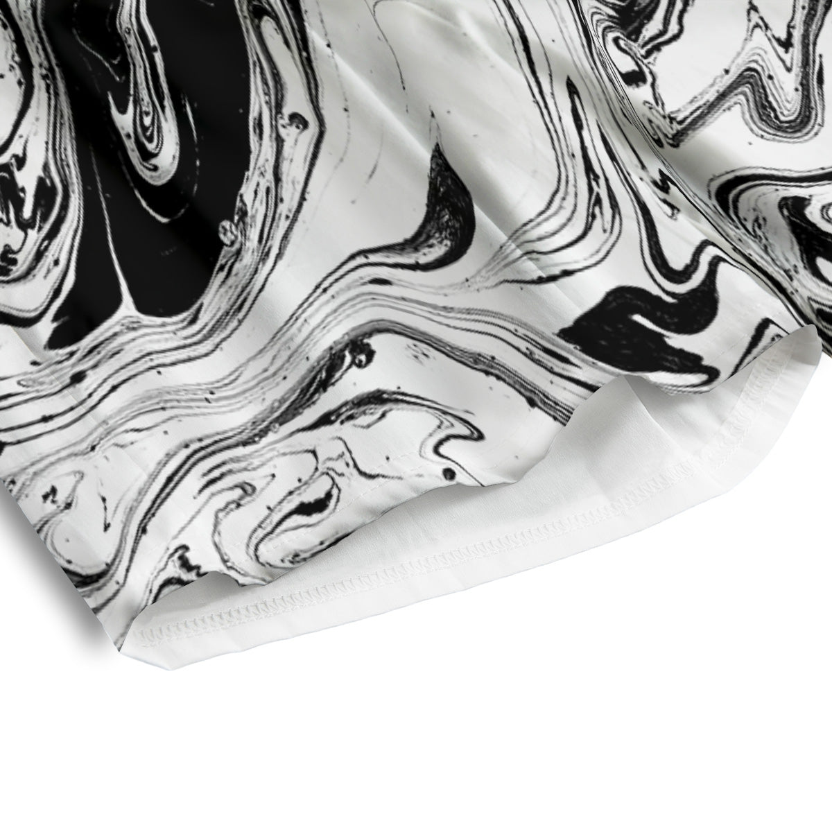 Marble Liquid Black White Print Men's Athletic Shorts