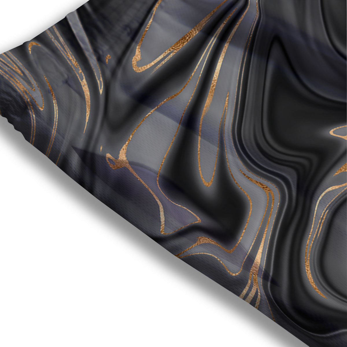 Marble Liquid Grey Gold Print Mesh Shorts