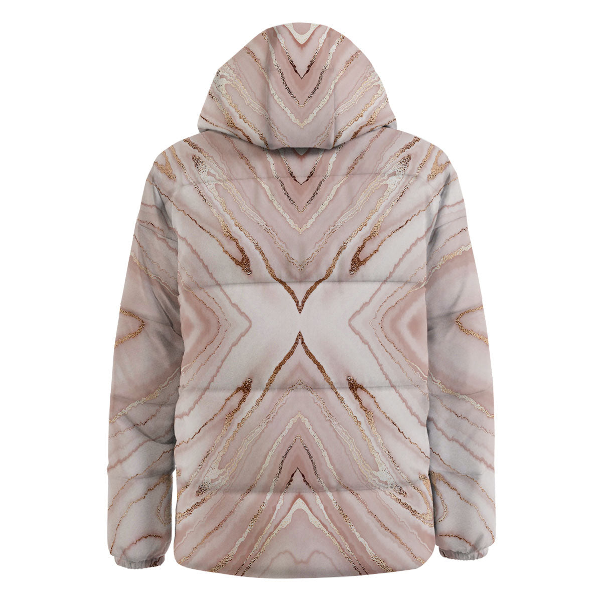 Marble Liquid Pink Gold Print Pattern Down Jacket-grizzshop