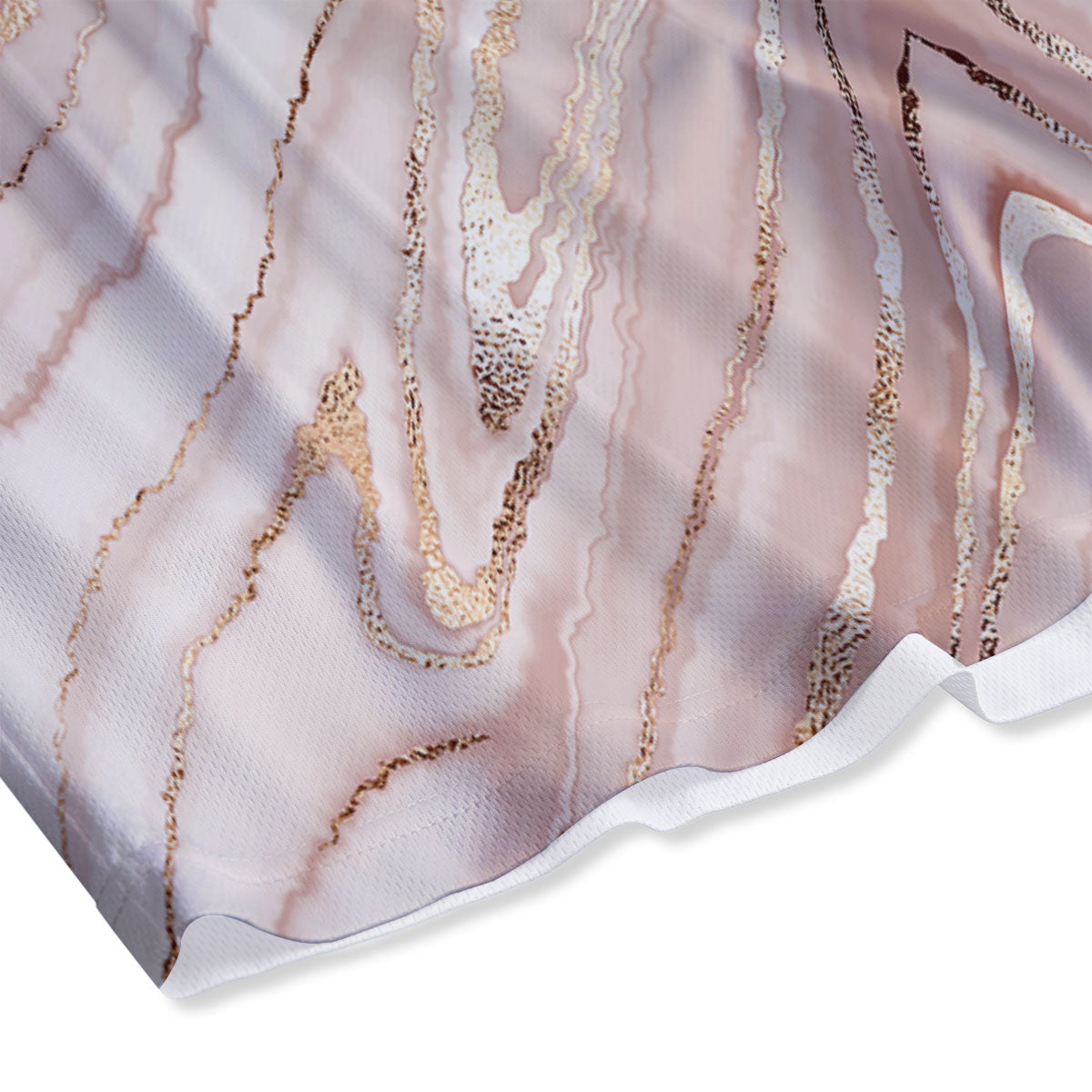 Marble Liquid Pink Gold Print Pattern Mesh Shorts