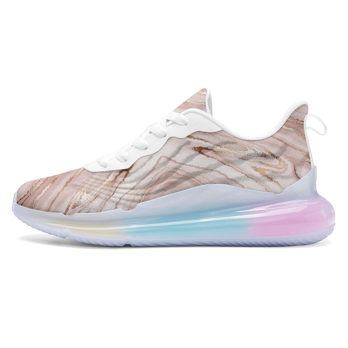 Marble Liquid Pink Gold Print Pattern Running Sneakers-grizzshop