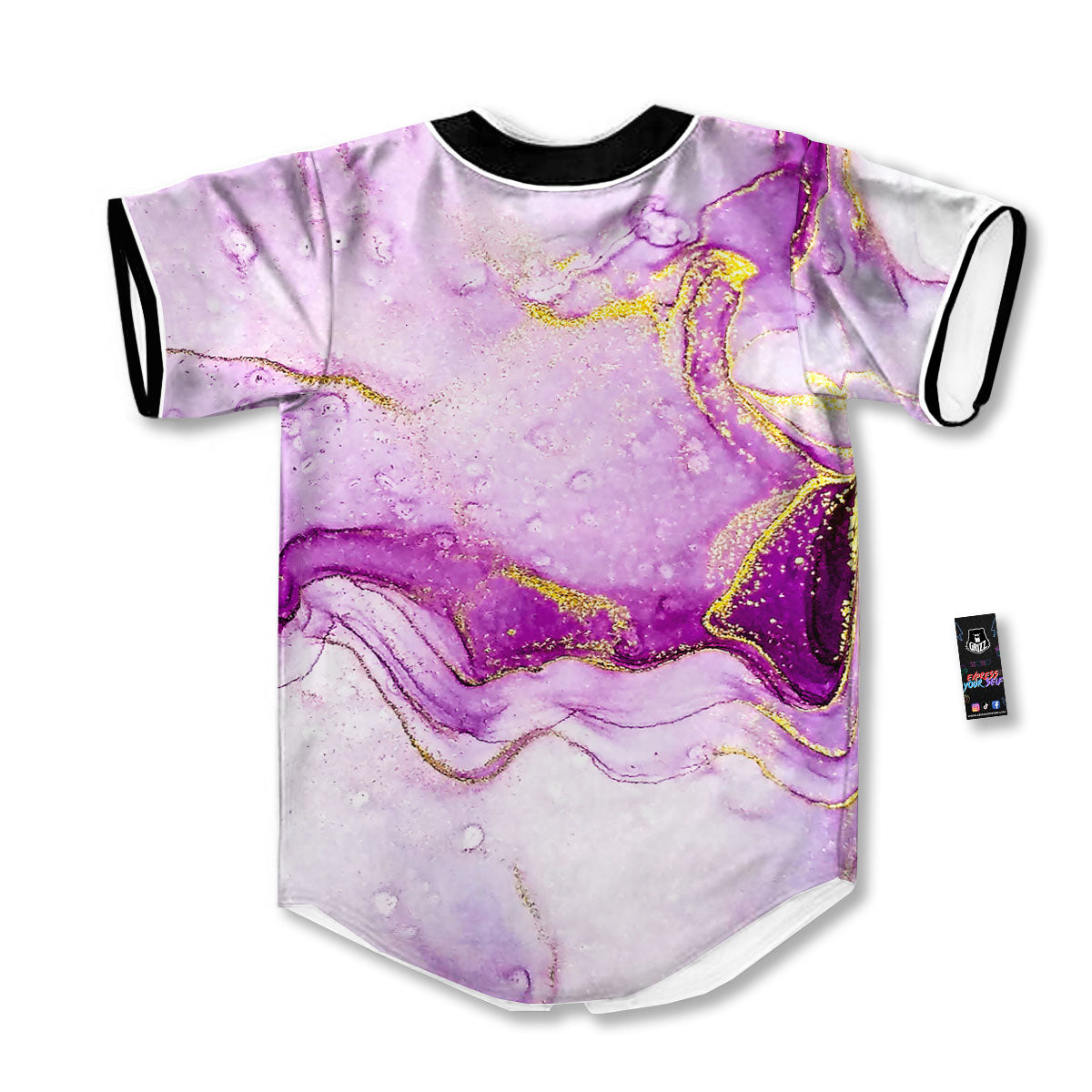 Marble Liquid Purple Print Pattern Baseball Jersey-grizzshop