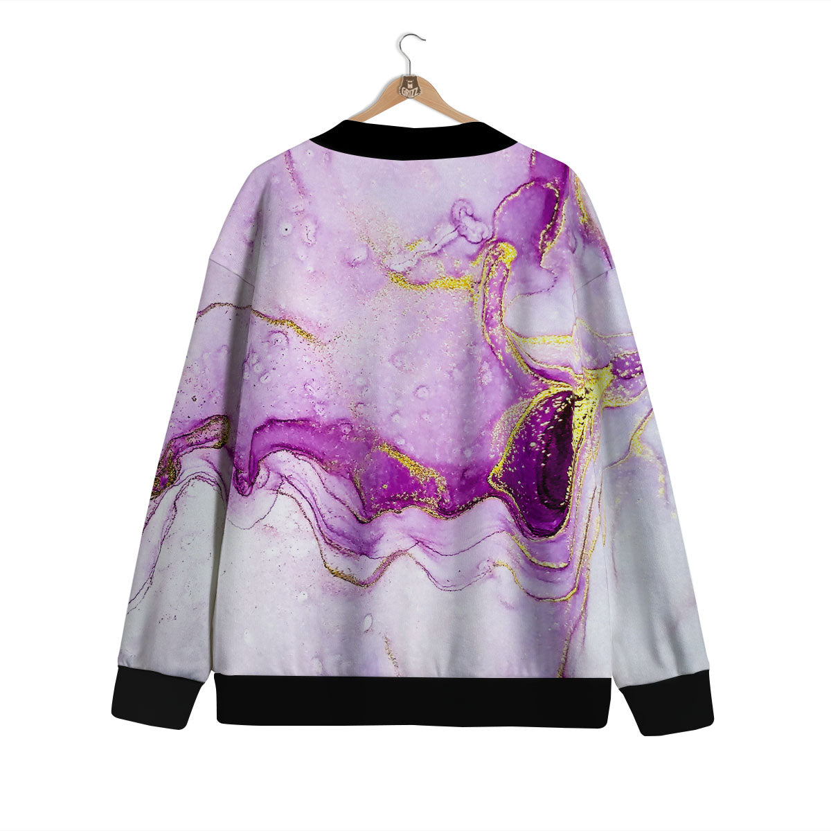 Marble Liquid Purple Print Pattern Cardigan-grizzshop
