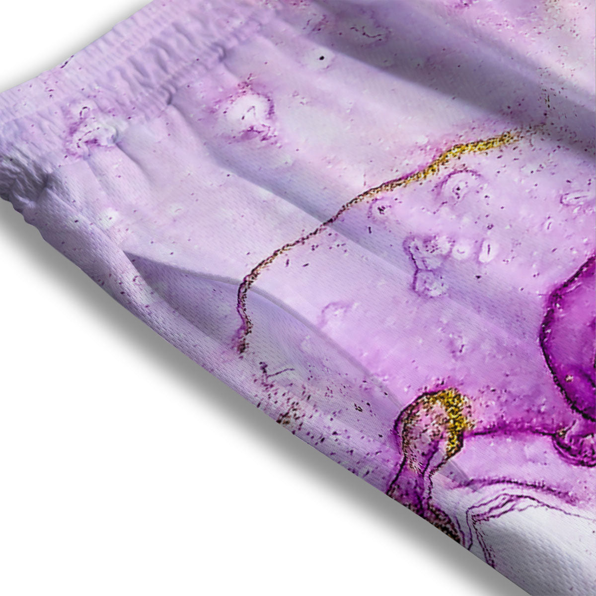 Marble Liquid Purple Print Pattern Mesh Shorts