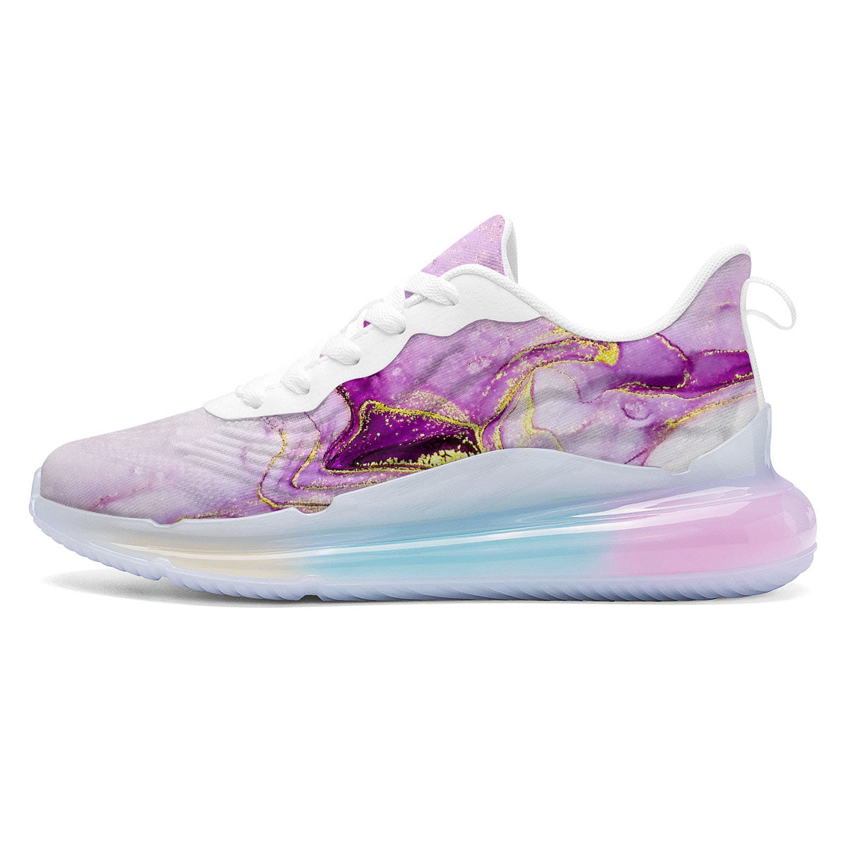 Marble Liquid Purple Print Pattern Running Sneakers-grizzshop
