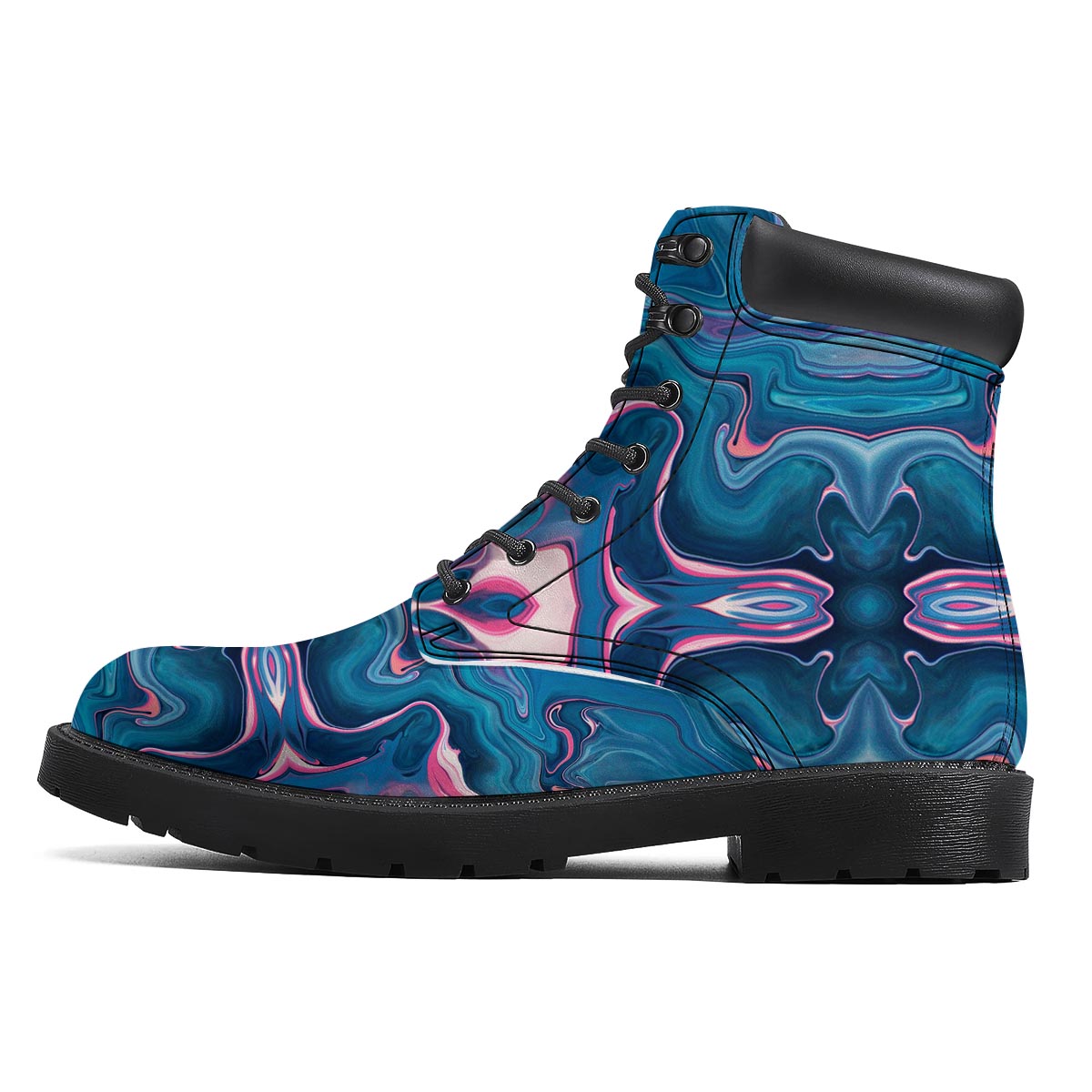 Marble Liquid Teal Pink Print Pattern Boots-grizzshop