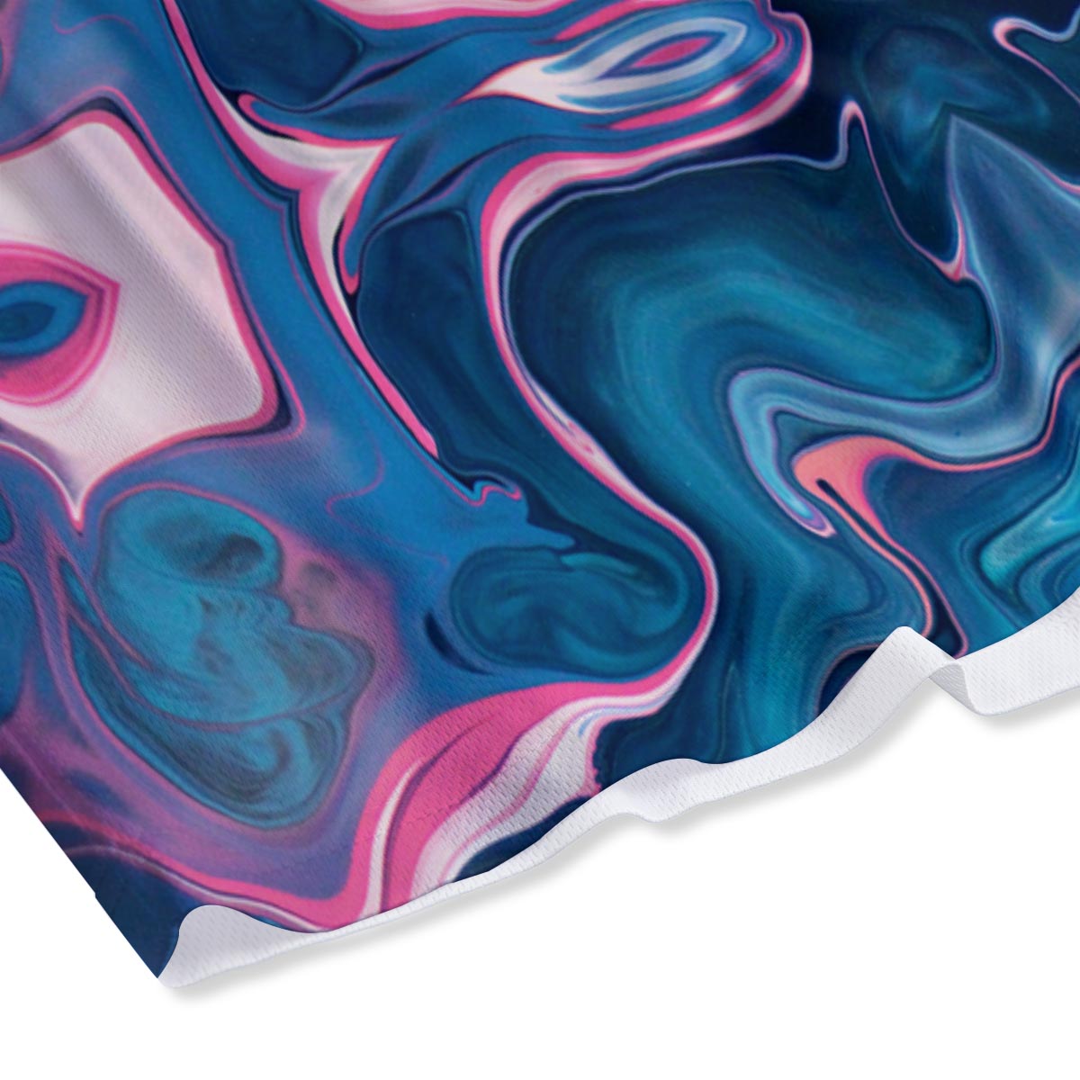 Marble Liquid Teal Pink Print Pattern Mesh Shorts
