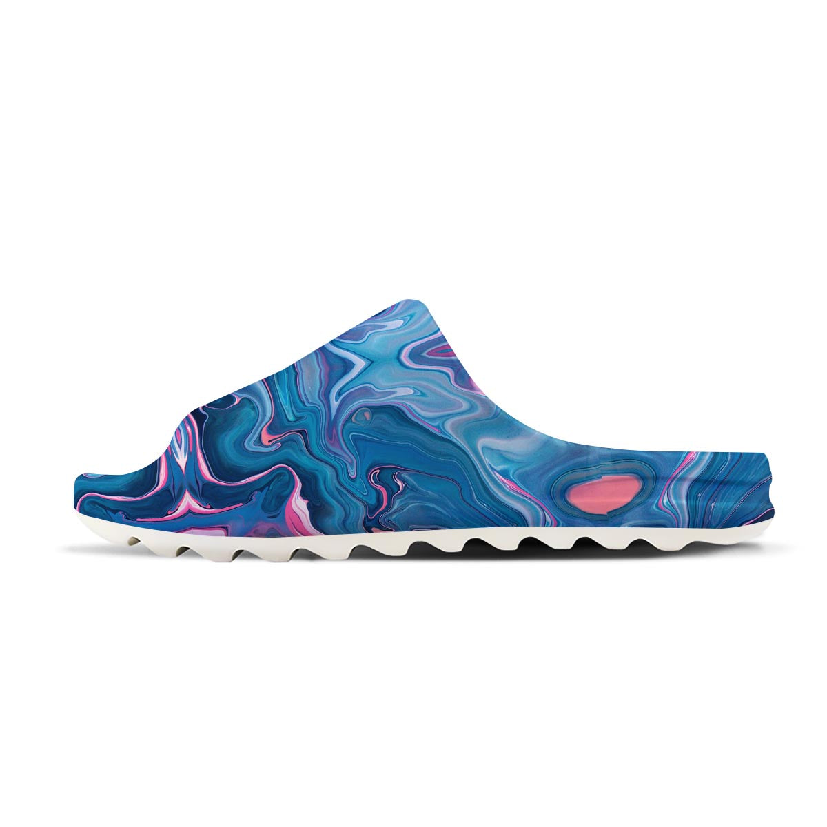 Marble Liquid Teal Pink Print Pattern Sandals-grizzshop