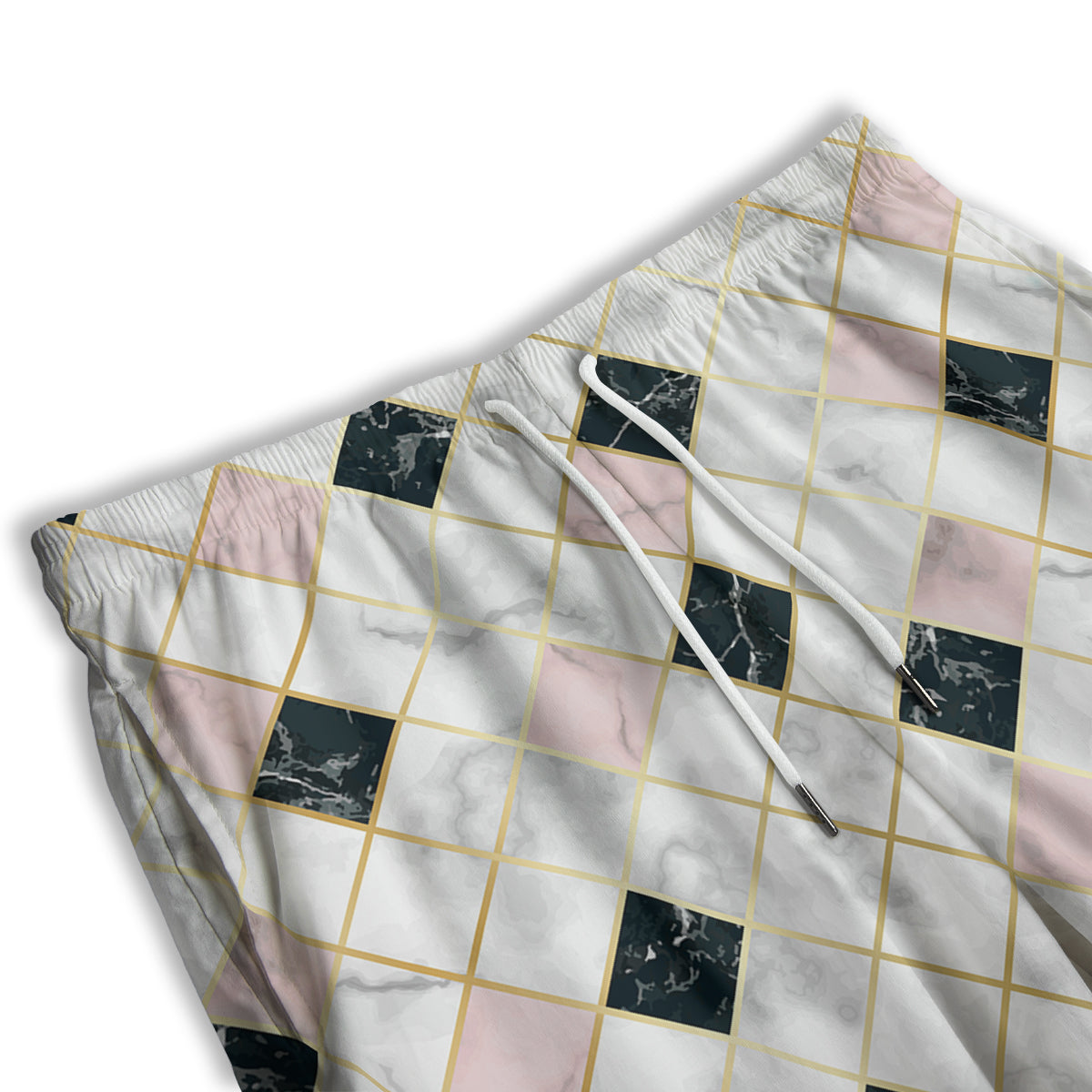 Marble Luxury Geometric Print Men's Athletic Shorts