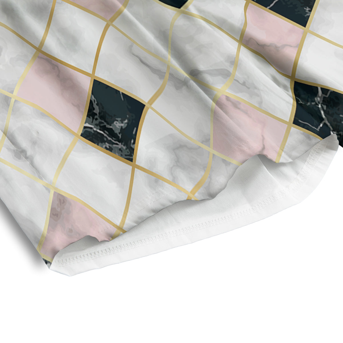 Marble Luxury Geometric Print Men's Athletic Shorts