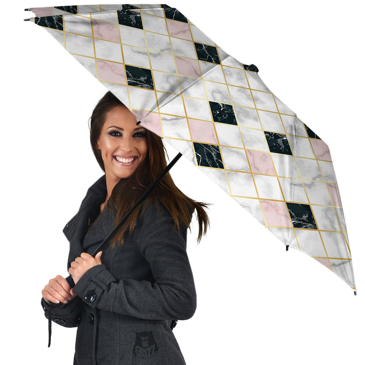 Marble Luxury Geometric Print Umbrella-grizzshop