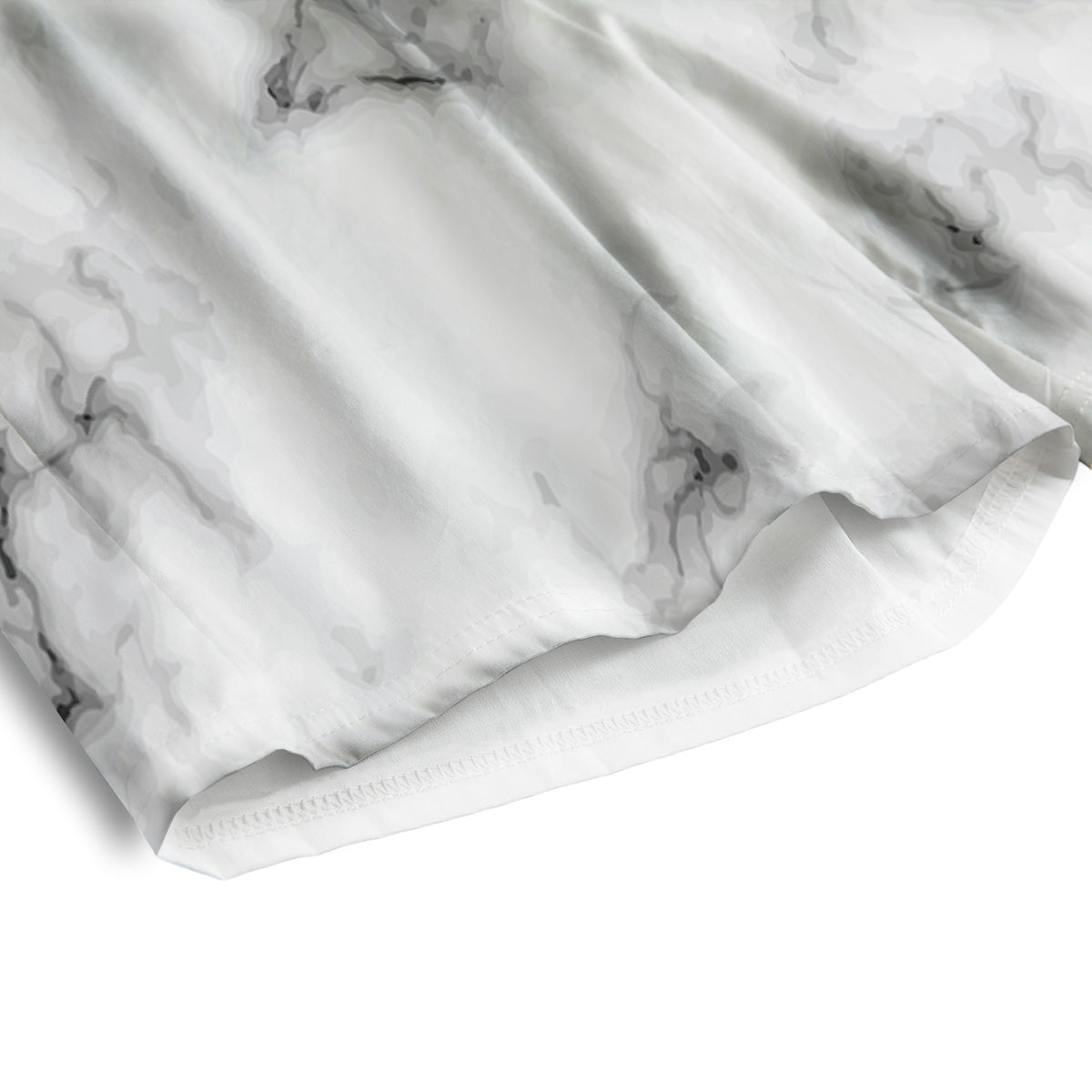Marble Natural Black White Print Men's Athletic Shorts