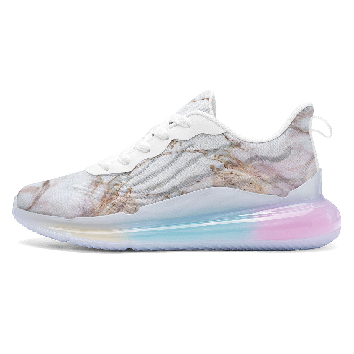Marble Pink Grey White Print Pattern Running Sneakers-grizzshop