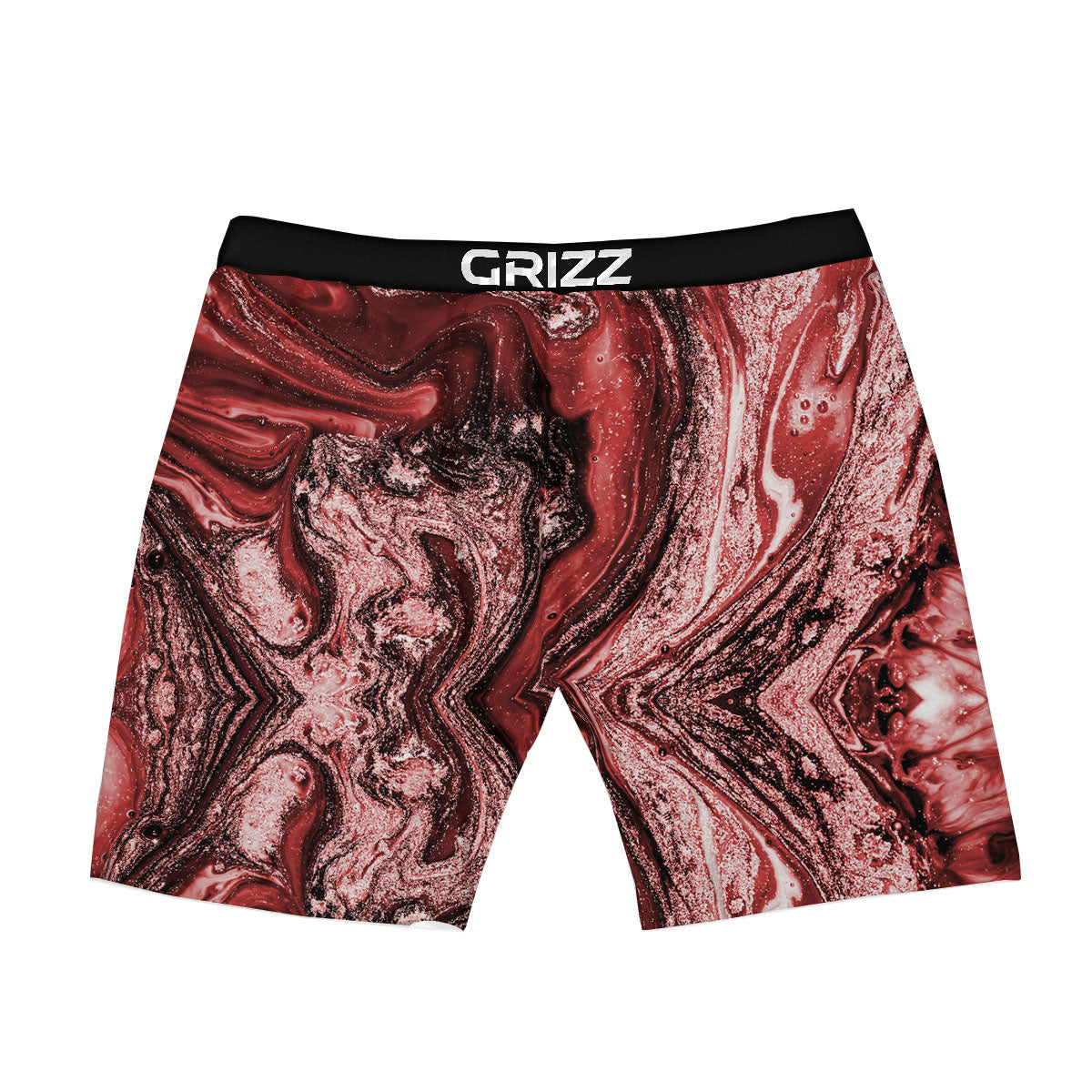 Marble Red Print Pattern Boxer Briefs-grizzshop