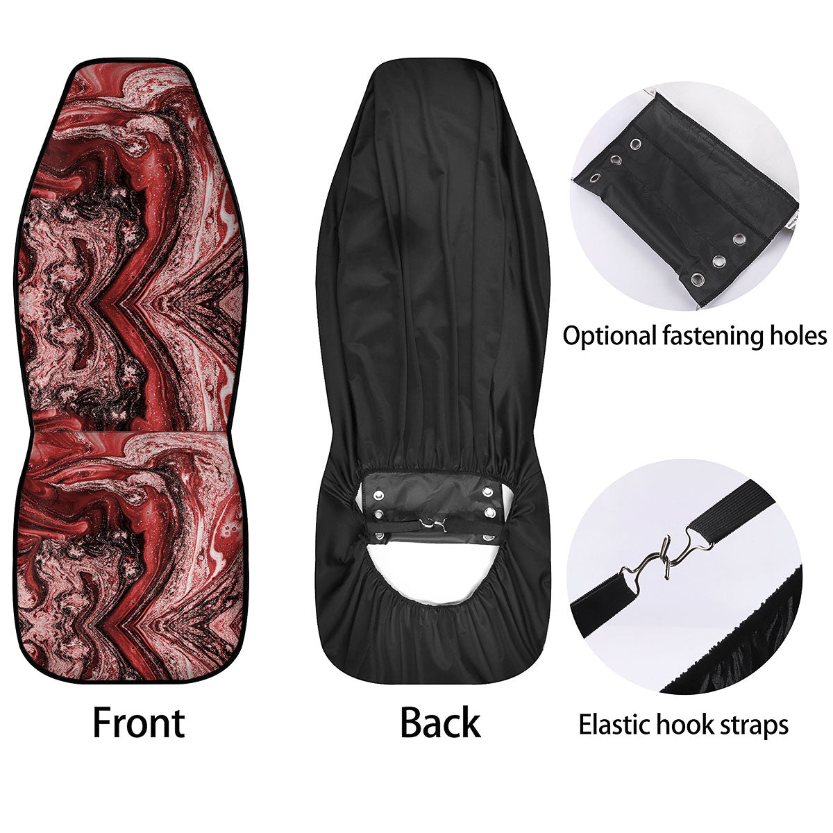 Marble Red Print Pattern Car Seat Covers-grizzshop