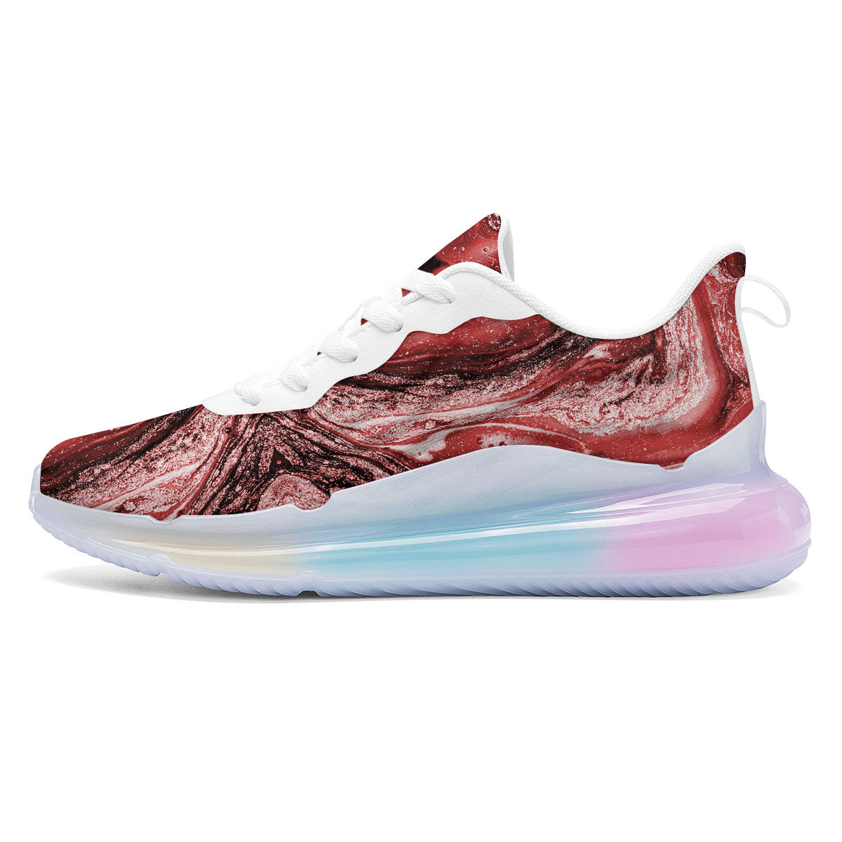 Marble Red Print Pattern Running Sneakers-grizzshop