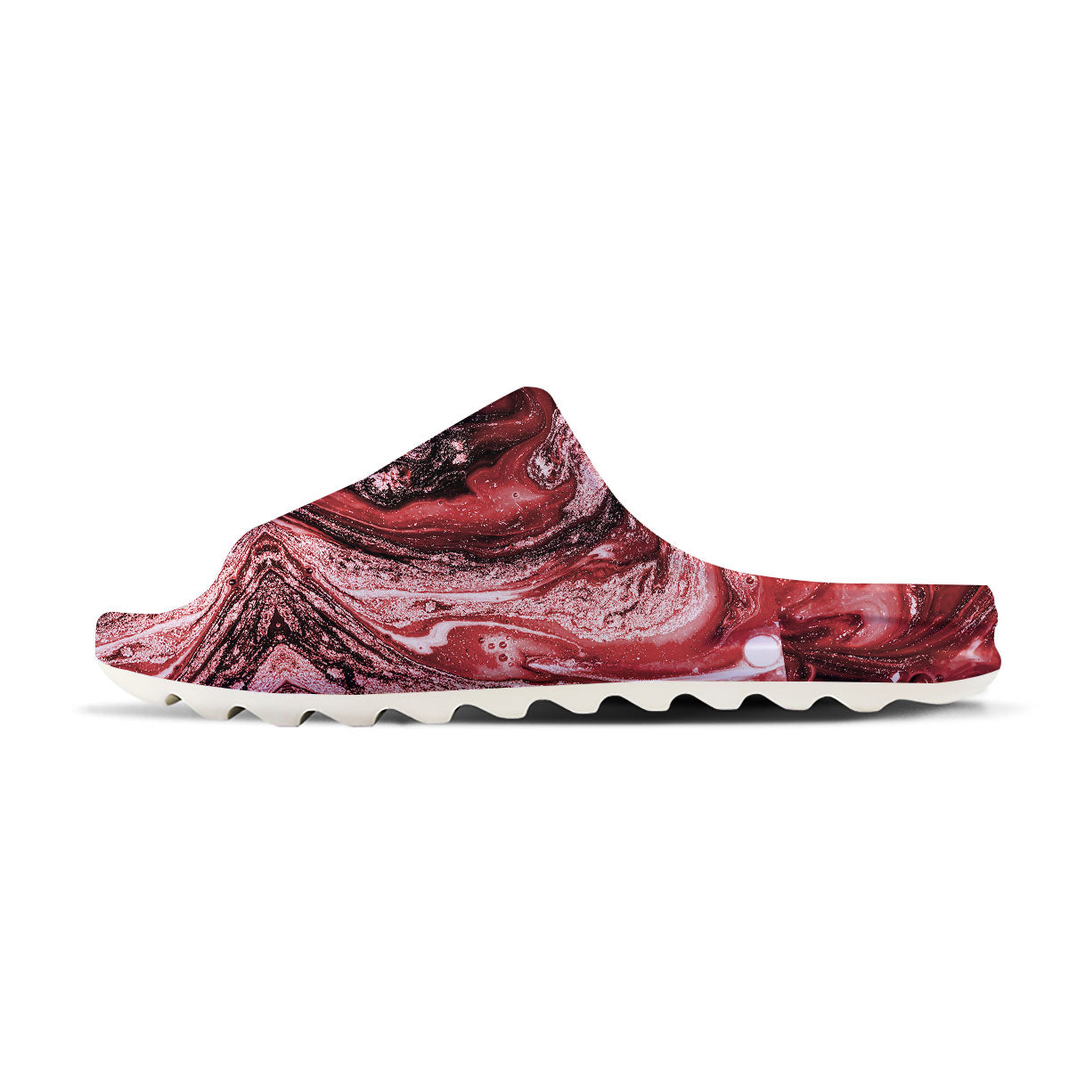 Marble Red Print Pattern Sandals-grizzshop