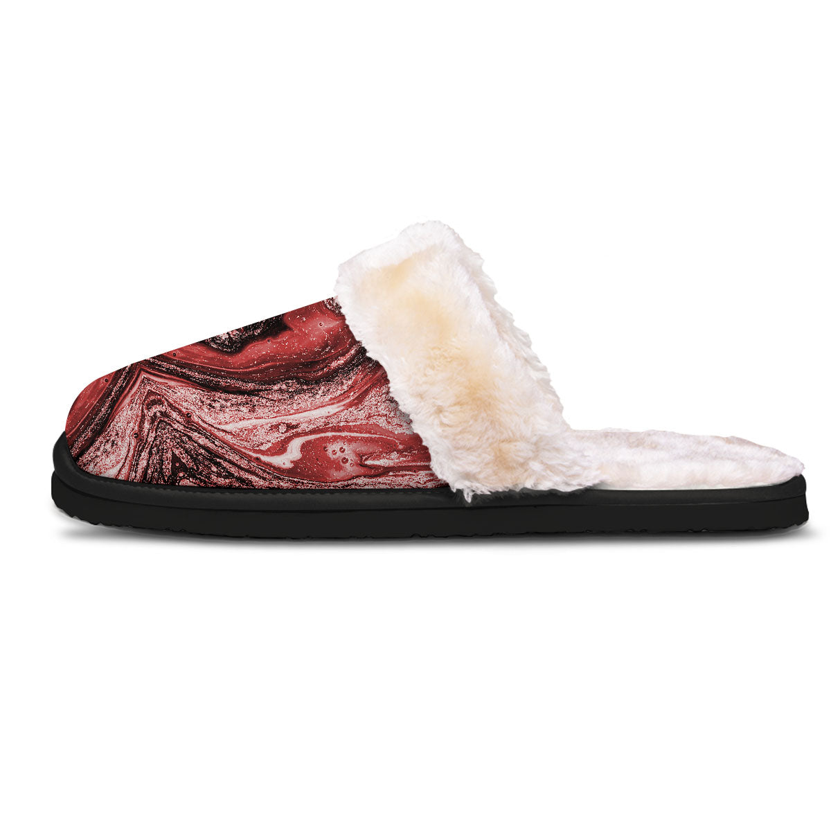 Marble Red Print Pattern Slippers-grizzshop