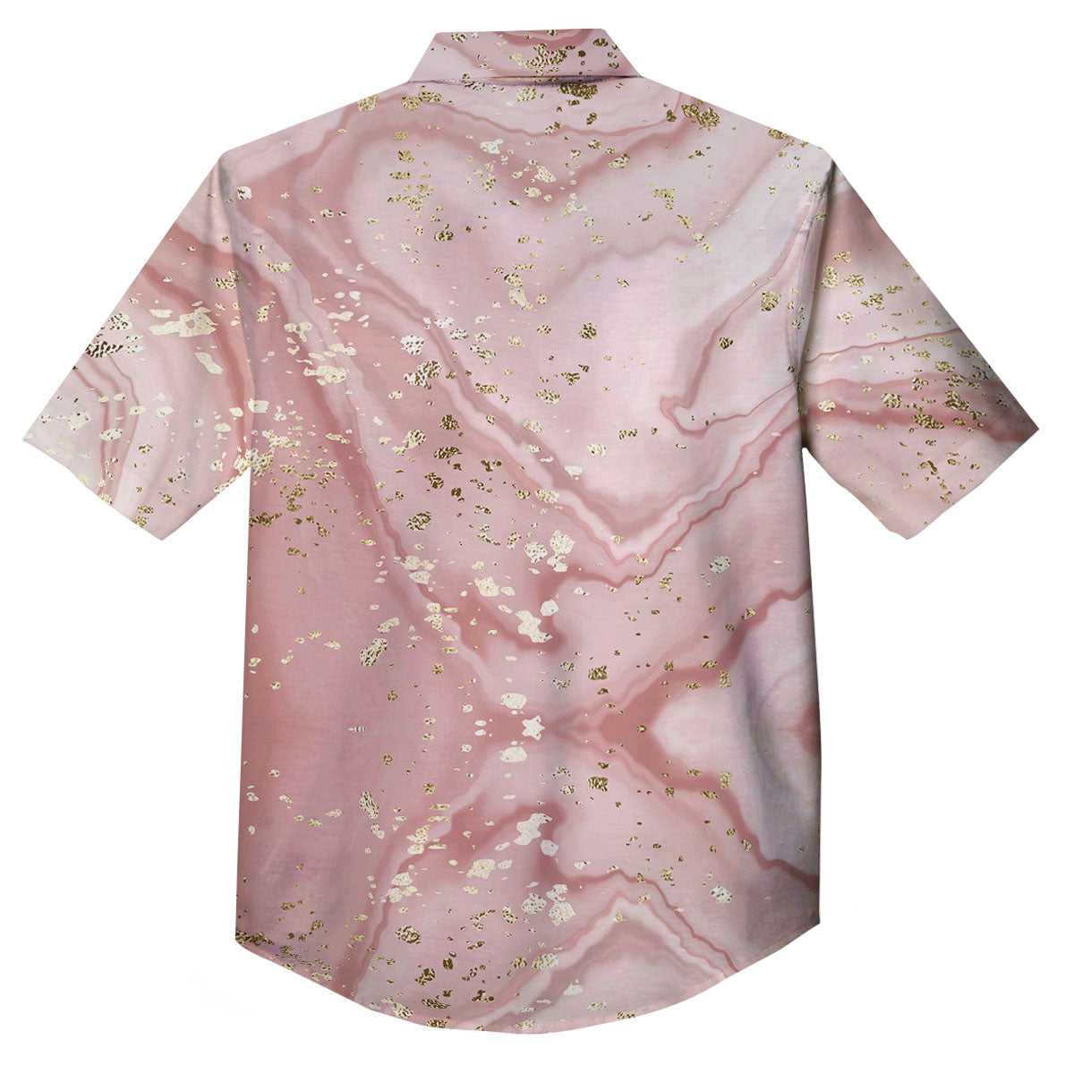 Marble Rose Pink Print Pattern Button Up Shirt-grizzshop