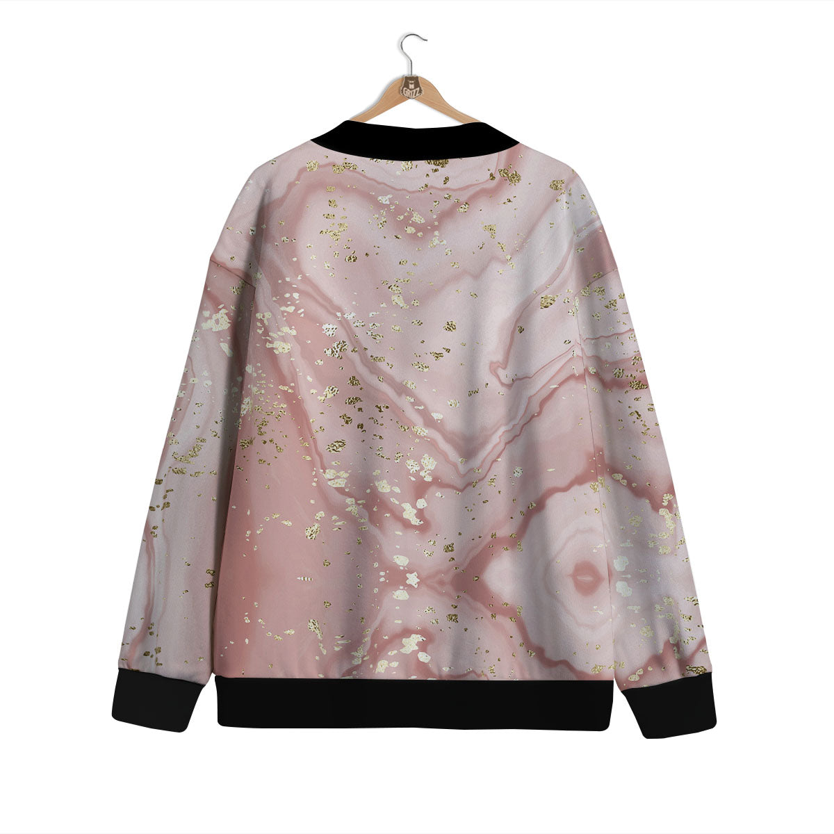 Marble Rose Pink Print Pattern Cardigan-grizzshop