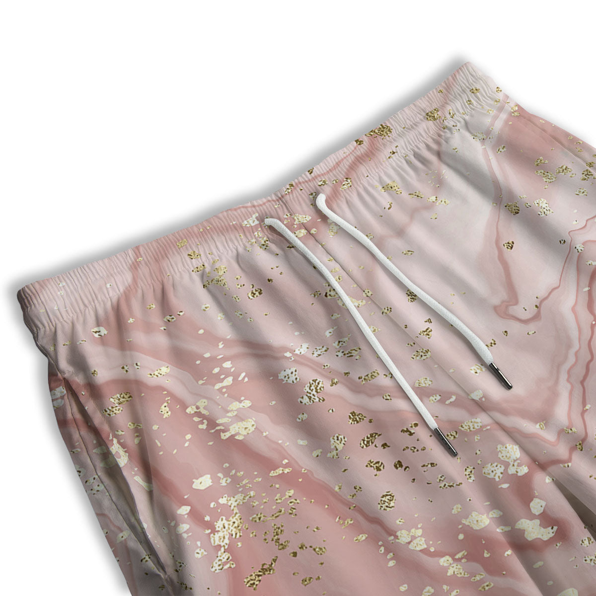 Marble Rose Pink Print Pattern Men's Athletic Shorts