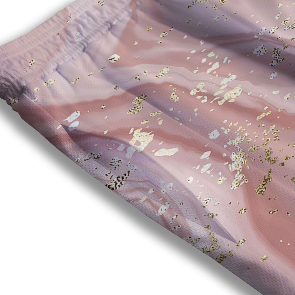 Marble Rose Pink Print Pattern Mesh Shorts